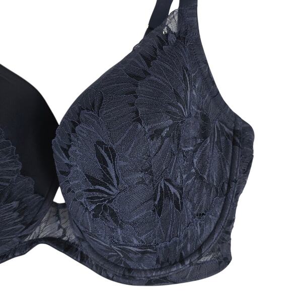 Third Love Blue Floral Petal Lace Demi Underwire Bra 42F - Picture 2 of 5